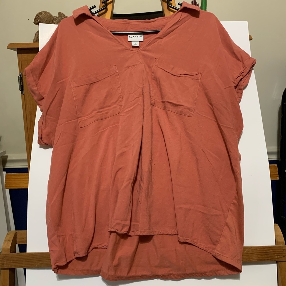 Coral Short Sleeve Blouse